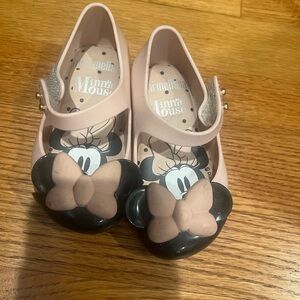 Mini Melissa Pink and Black Minnie Mouse Shoes